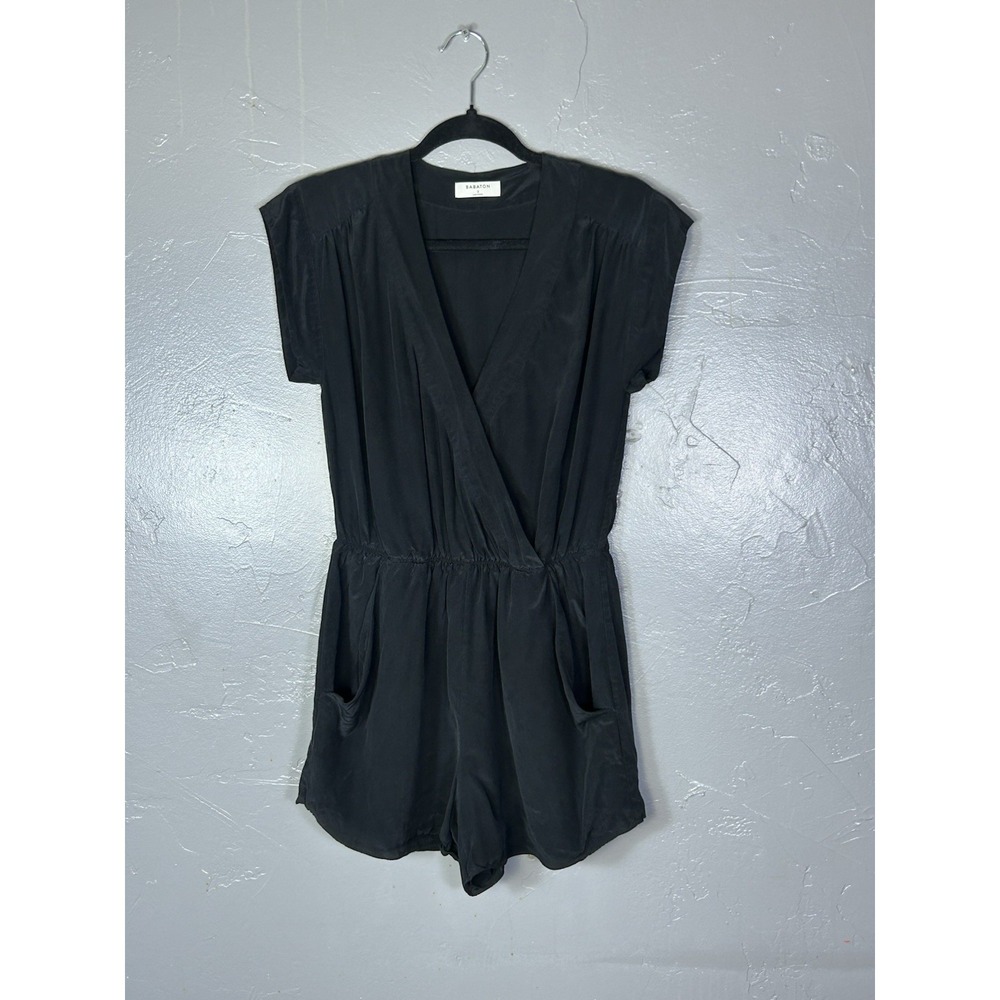 Aritzia Babaton 100% Silk Corbett Romper Black Size S